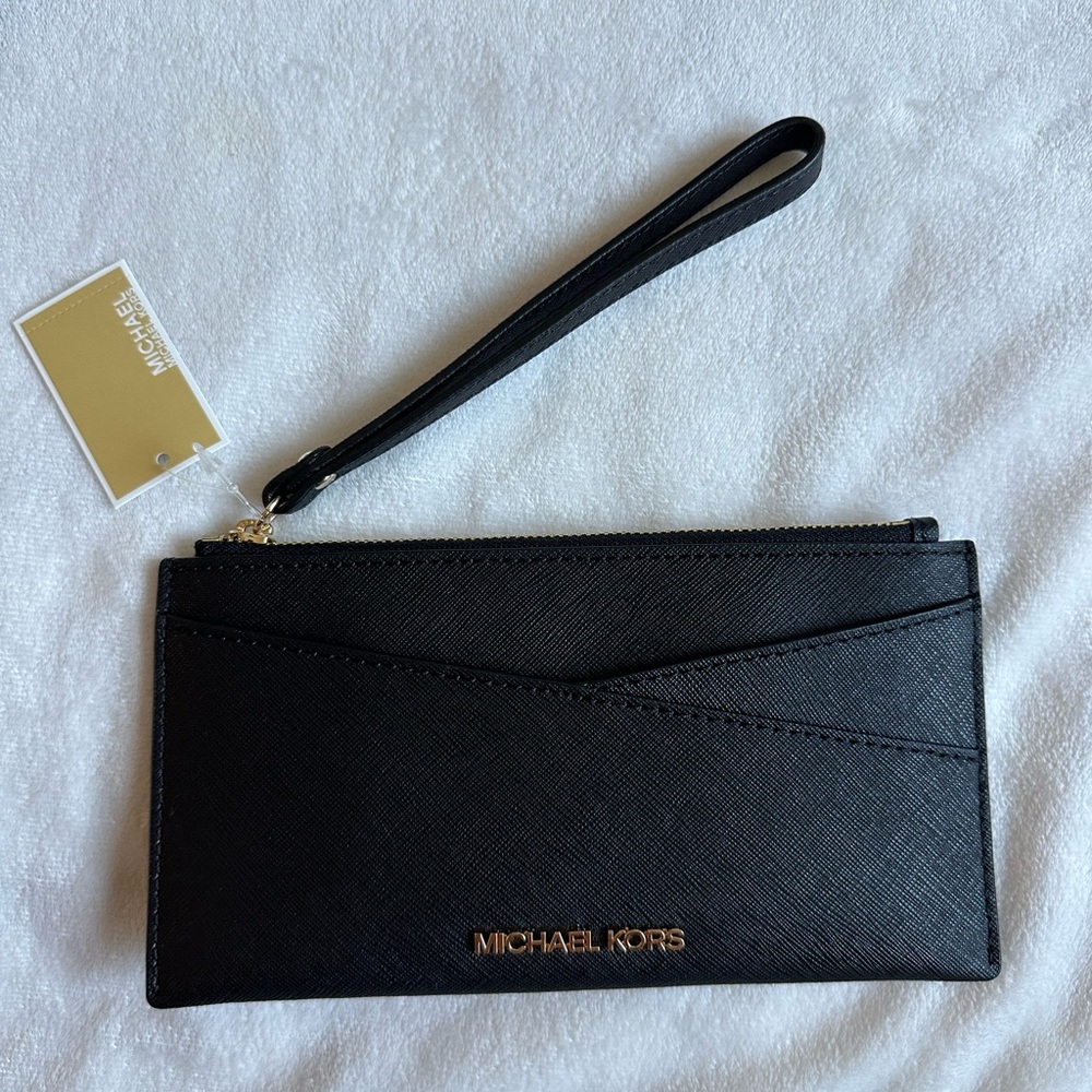 NWT Black Michael Kors Wristlet